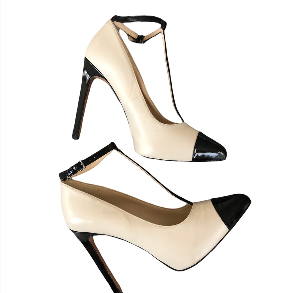 Nine West Women’s Black and Tan Heels In Size 7 👠